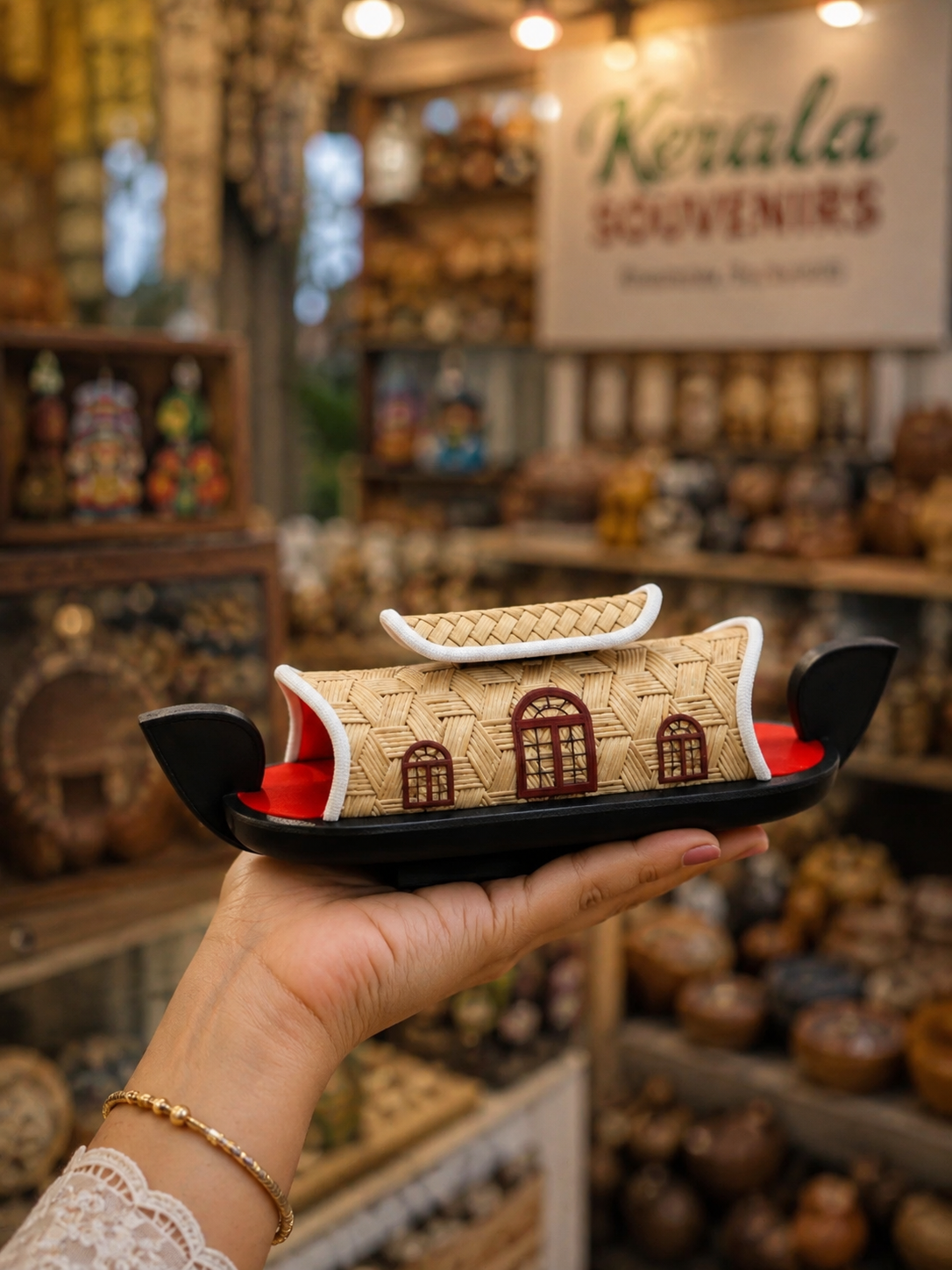 Handcrafted Traditional Kerala Chundan Vallam (Snake Boat) Souvenir / Premium Decor