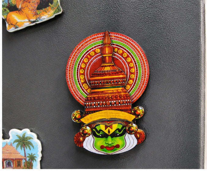 Authentic Kerala Kathakali Fridge Magnet | Handmade Refrigerator Magnet Souvenir Gift