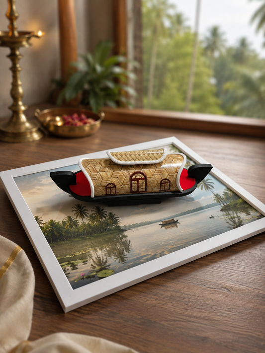 Handcrafted Traditional Kerala Chundan Vallam (Snake Boat) Souvenir / Premium Decor