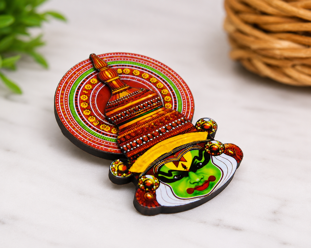 Authentic Kerala Kathakali Fridge Magnet | Handmade Refrigerator Magnet Souvenir Gift